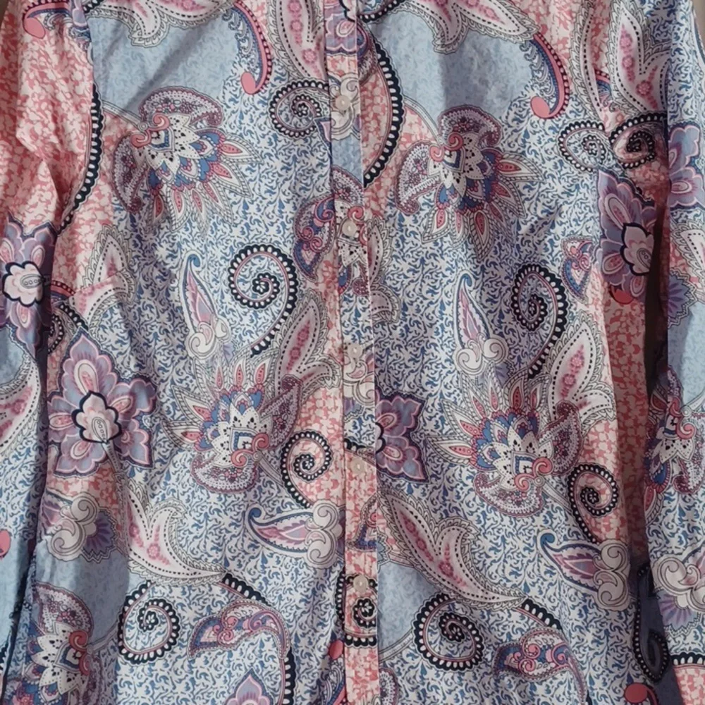 Charter Club Shirt Shop Relaxed Fit Cotton Paisley Button Front Top